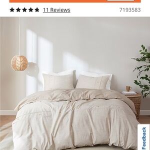 Luxurious Organic Beige Duvet Cover Set - Queen